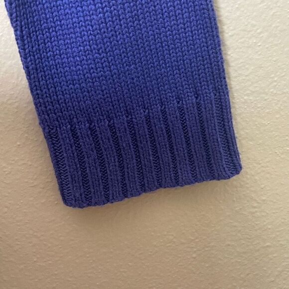 Real Clothes Sweater Women's Medium Blue Cable Knit Silk Cashmere Bland Saks 5th - Picture 7 of 9